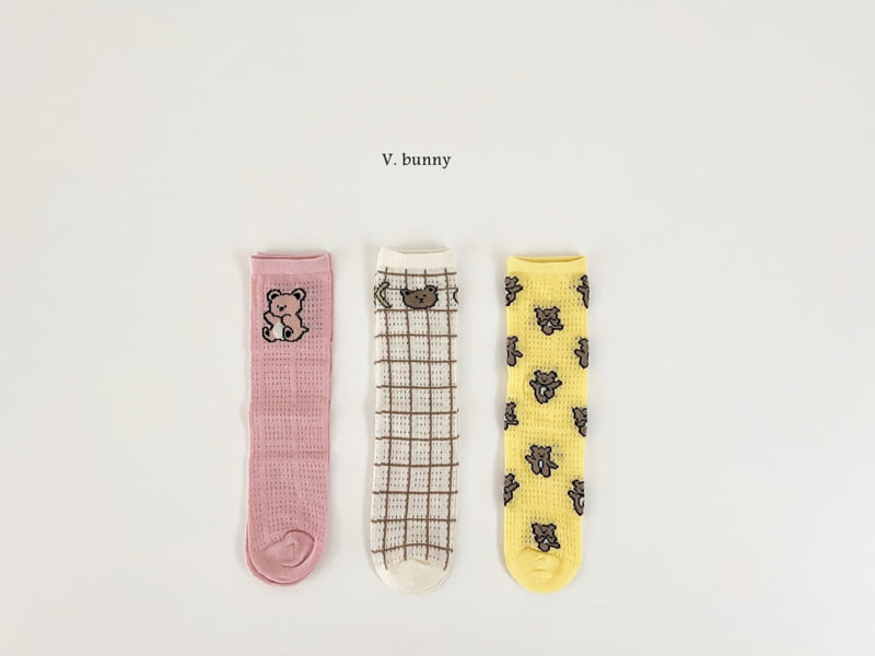 V Bunny - Korean Children Fashion - #magicofchildhood - Teddy Bear Socks Set - 11