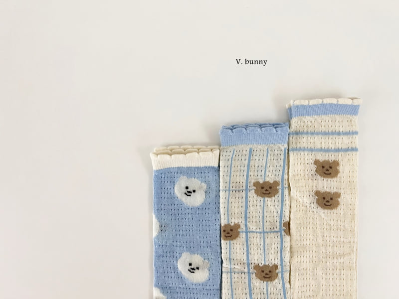 V Bunny - Korean Children Fashion - #prettylittlegirls - Cloud Bear Socks Set - 11