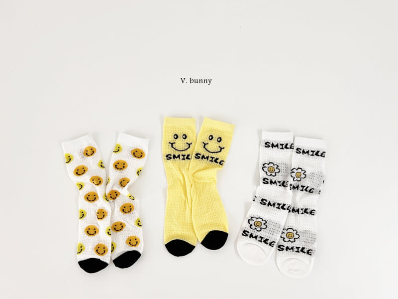 V Bunny - Korean Children Fashion - #prettylittlegirls - Smile Socks Set - 10