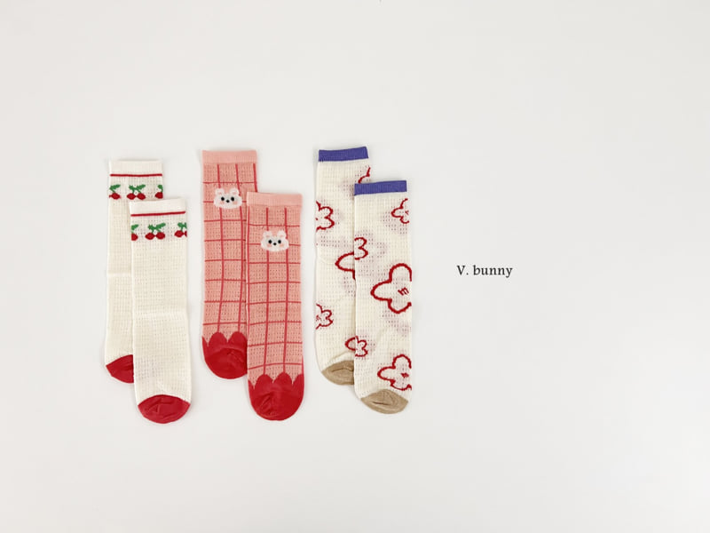 V Bunny - Korean Children Fashion - #stylishchildhood - Good Cherry Socks Set - 11