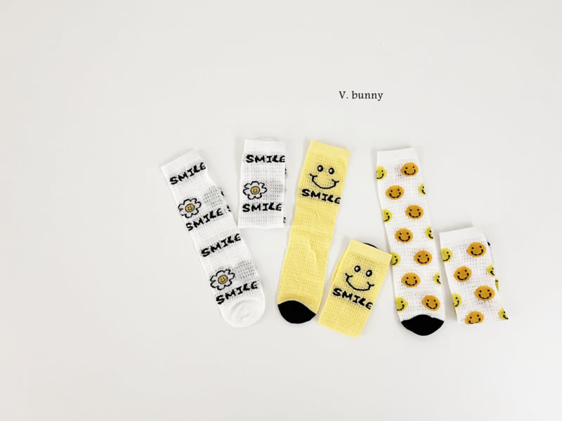 V Bunny - Korean Children Fashion - #todddlerfashion - Smile Socks Set - 11