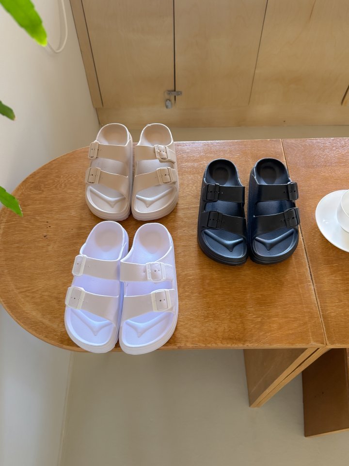 Vade - Korean Women Fashion - #momslook - Buckle Birkenstock Style EVA Slipper - 2