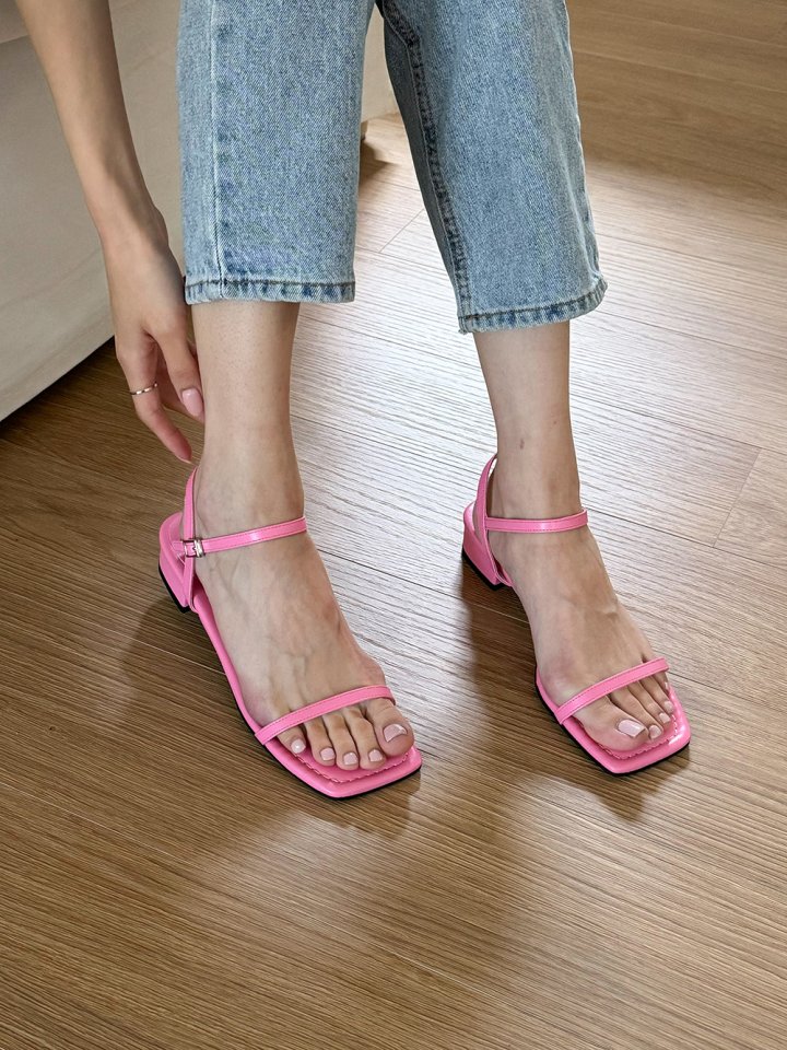 Vade - Korean Women Fashion - #momslook - Square Strap Buckle Sandals - 11
