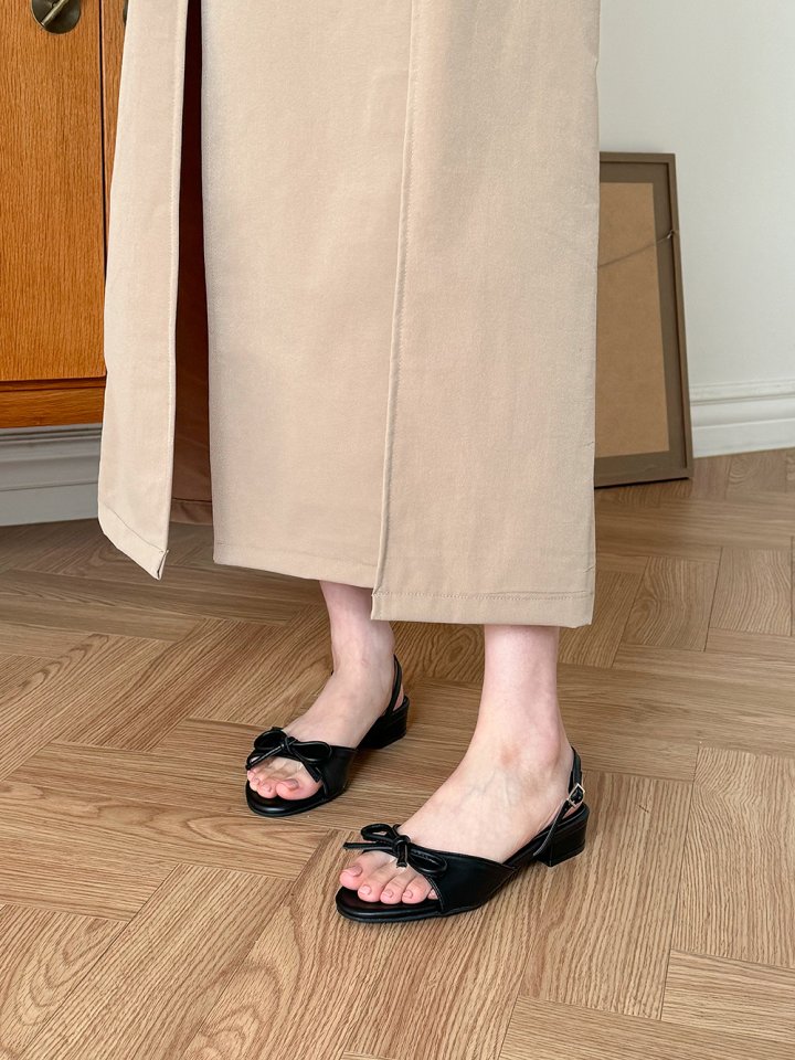 Vade - Korean Women Fashion - #momslook - Ribbon Vivid Slingback Sandals - 10