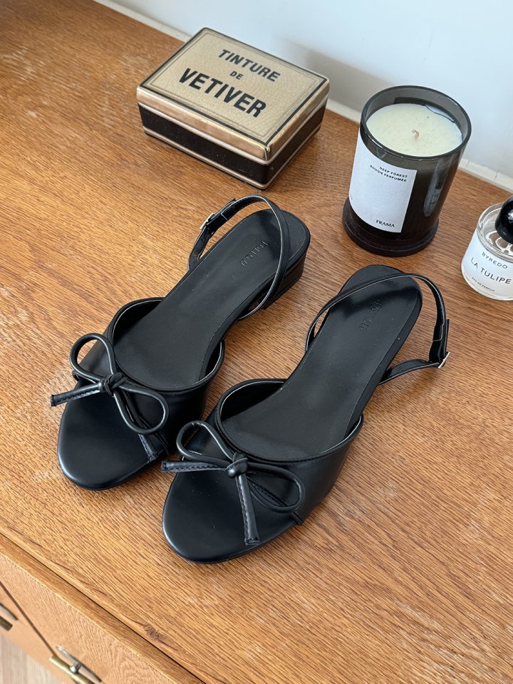 Vade - Korean Women Fashion - #momslook - Ribbon Vivid Slingback Sandals - 6