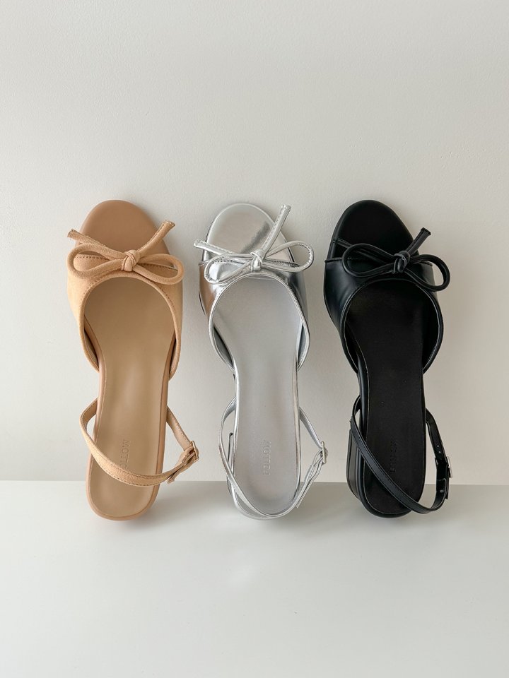 Vade - Korean Women Fashion - #momslook - Ribbon Vivid Slingback Sandals - 8