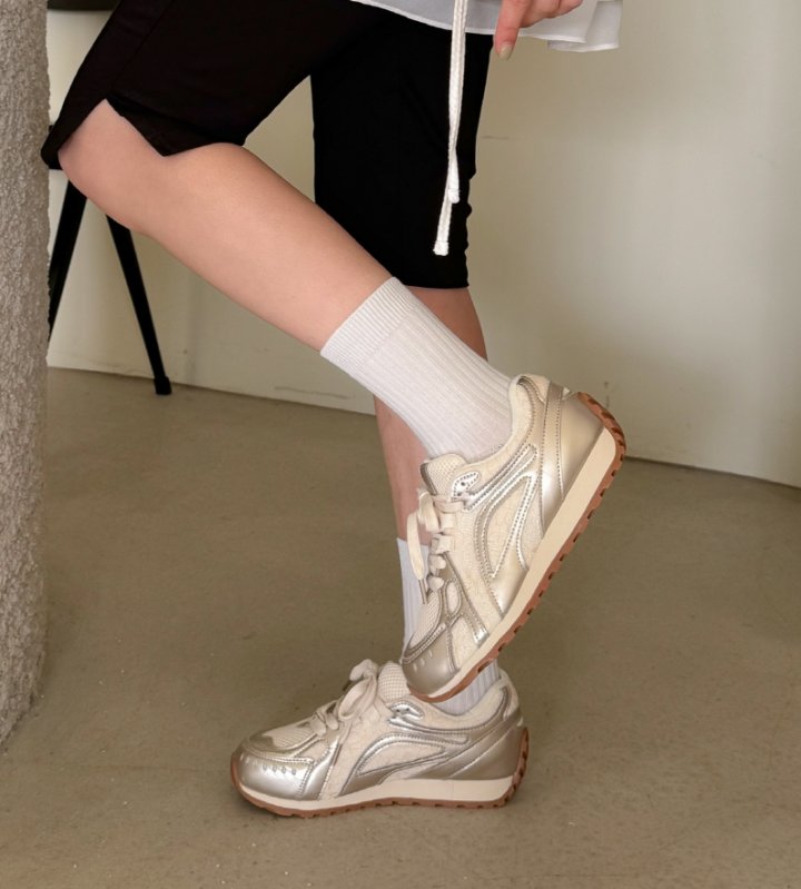 Vade - Korean Women Fashion - #momslook - Basic Sneakers Mesh