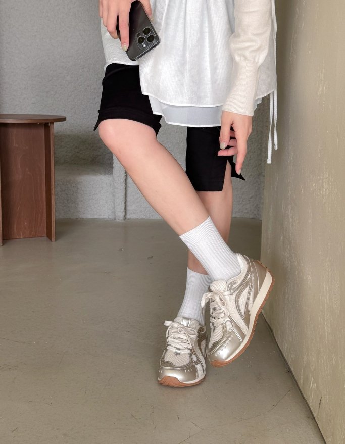 Vade - Korean Women Fashion - #momslook - Basic Sneakers Mesh - 3