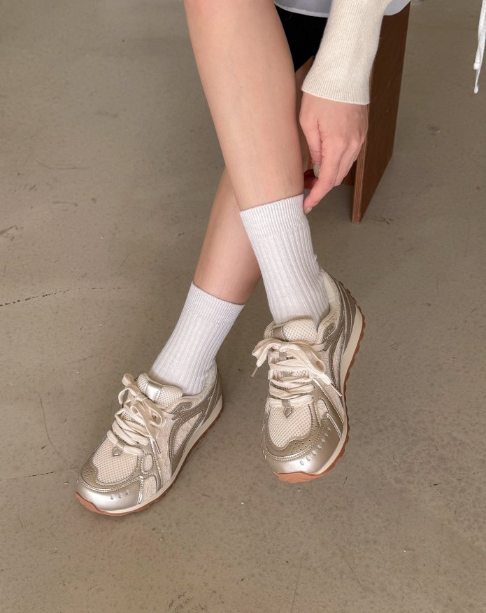 Vade - Korean Women Fashion - #momslook - Basic Sneakers Mesh - 7