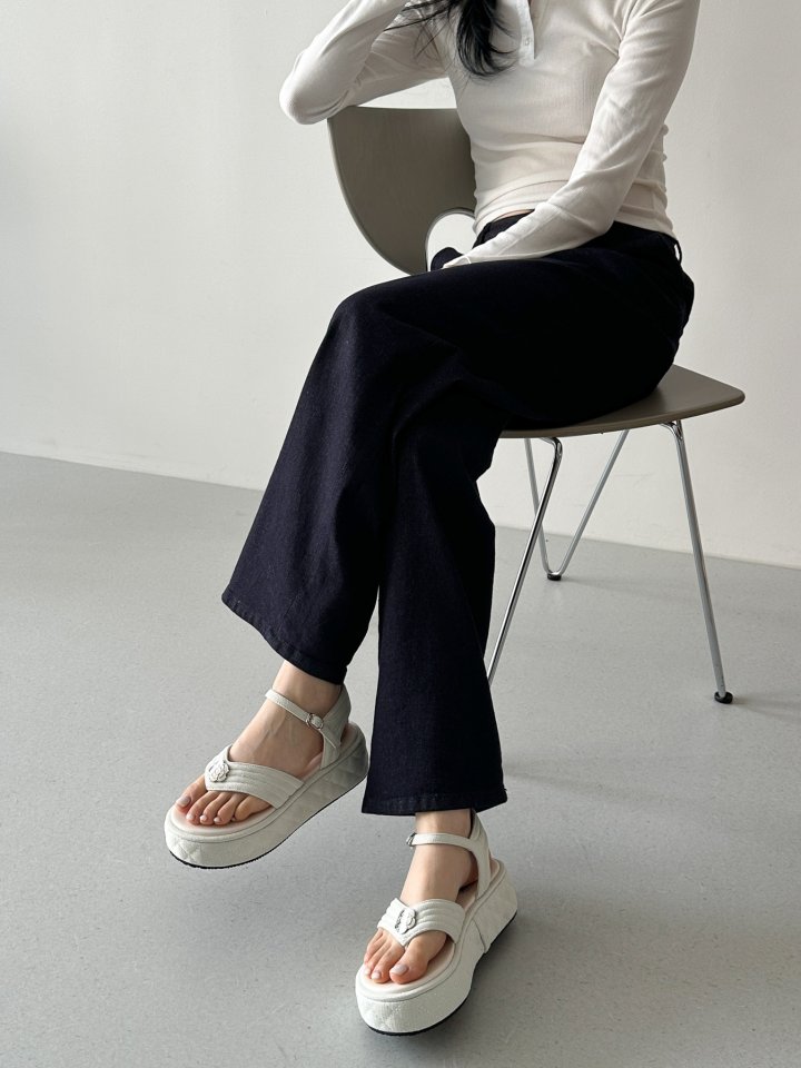 Vade - Korean Women Fashion - #momslook - Platform Flip-Flop Sandals Heel - 8