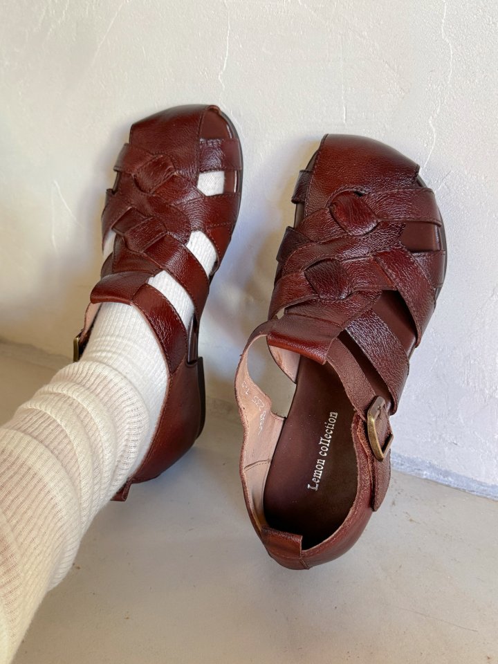 Vade - Korean Women Fashion - #momslook - Leather Medusa Sandals