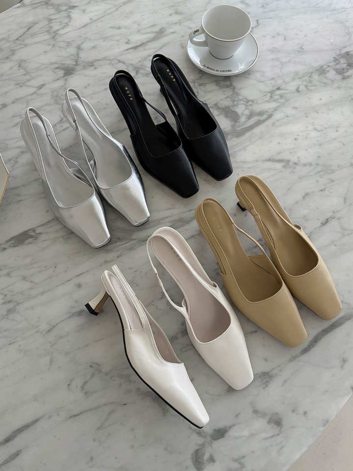 Vade - Korean Women Fashion - #momslook - Square Slingback Sandals