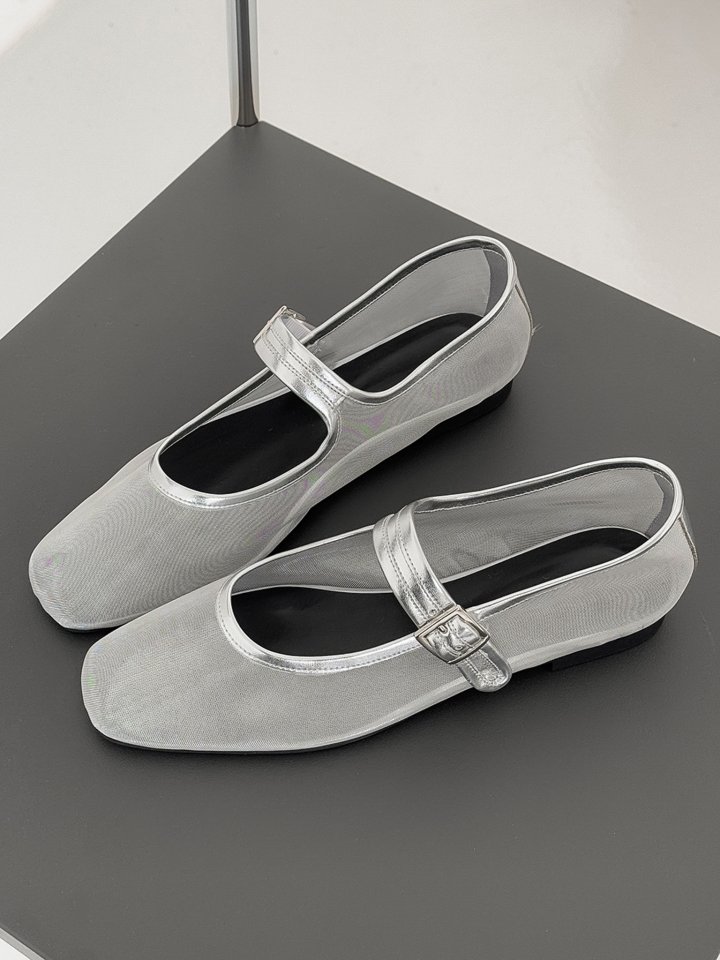 Vade - Korean Women Fashion - #momslook - Summer Mesh Round Flat - 2