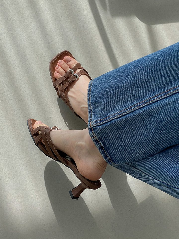 Vade - Korean Women Fashion - #momslook - Strap Double Line Sandals Summer Slipper Mule - 4
