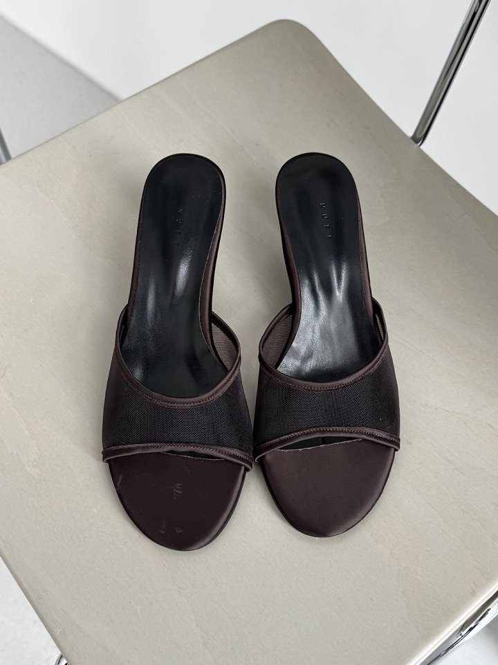 Vade - Korean Women Fashion - #momslook - Mesh Mule Sandals Heel - 3