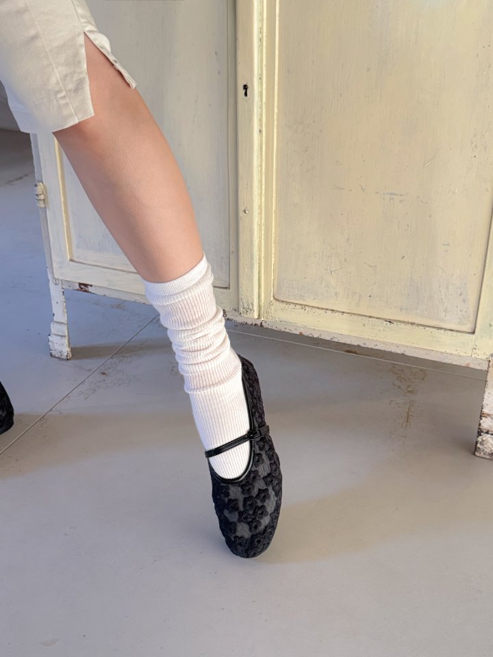 Vade - Korean Women Fashion - #momslook - Mesh Strap Floral Flat - 8