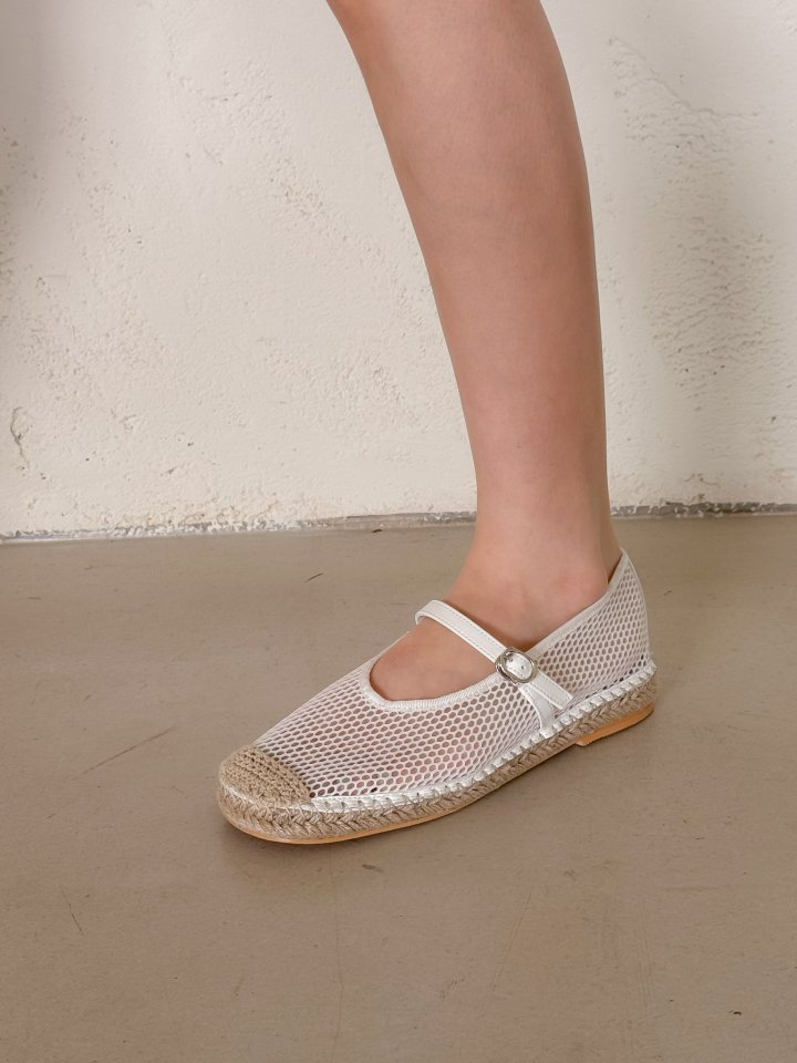Vade - Korean Women Fashion - #momslook - Rattan Flower Mary Jane Mesh Flat - 11