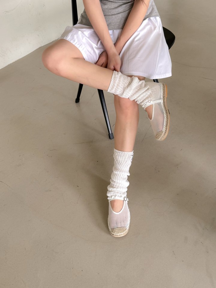 Vade - Korean Women Fashion - #momslook - Rattan Flower Mary Jane Mesh Flat - 9
