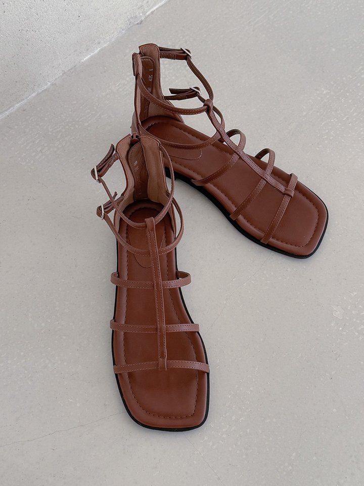Vade - Korean Women Fashion - #momslook - Gladiator T-Strap Sandals - 10