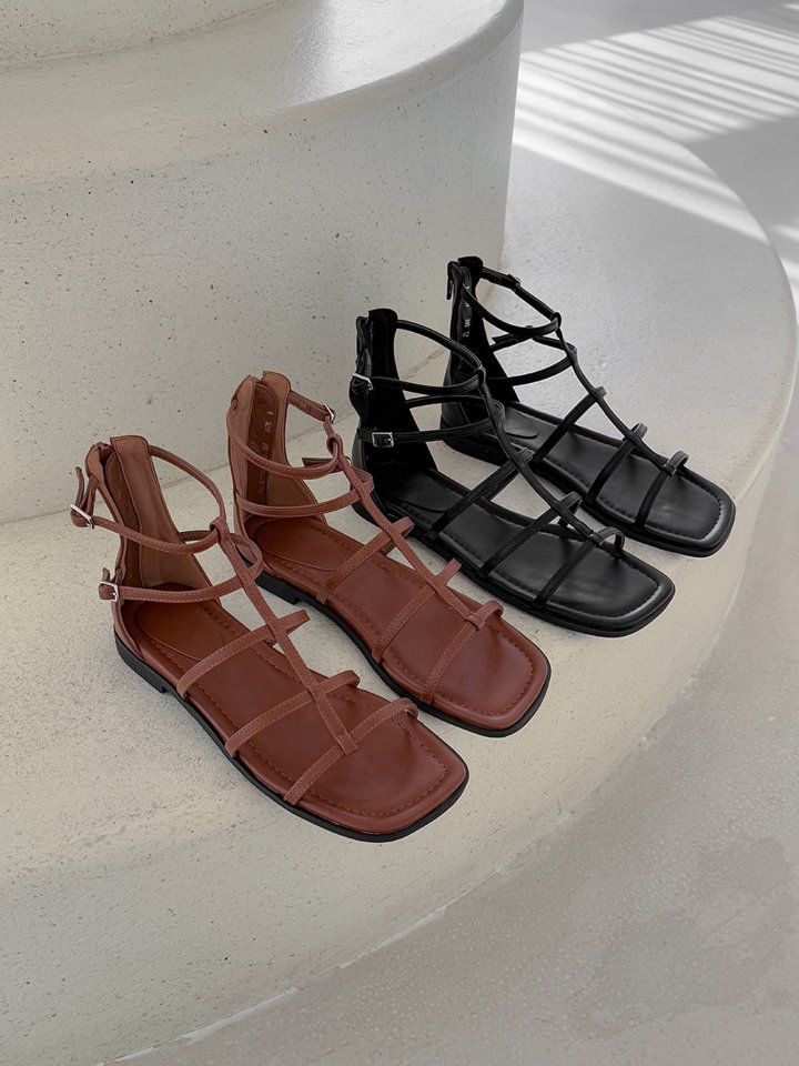 Vade - Korean Women Fashion - #momslook - Gladiator T-Strap Sandals - 6