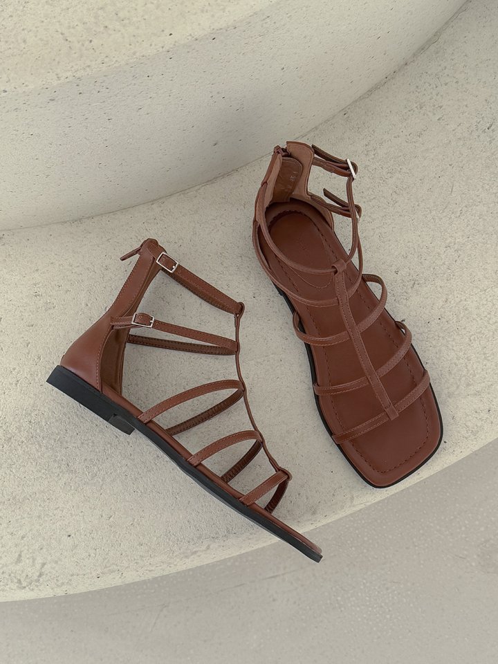 Vade - Korean Women Fashion - #momslook - Gladiator T-Strap Sandals - 8