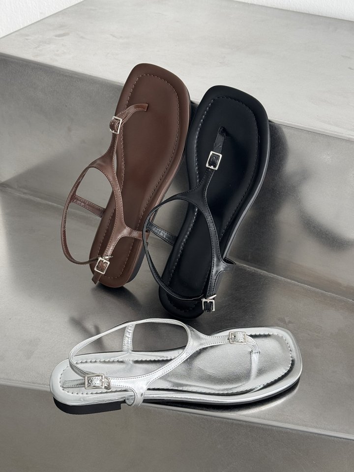 Vade - Korean Women Fashion - #momslook - Buckle Strap Flip-Flop Sandals