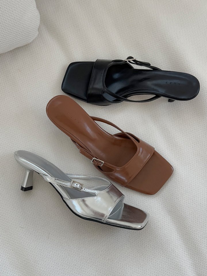 Vade - Korean Women Fashion - #momslook - Buckle Strap Mule Sandals