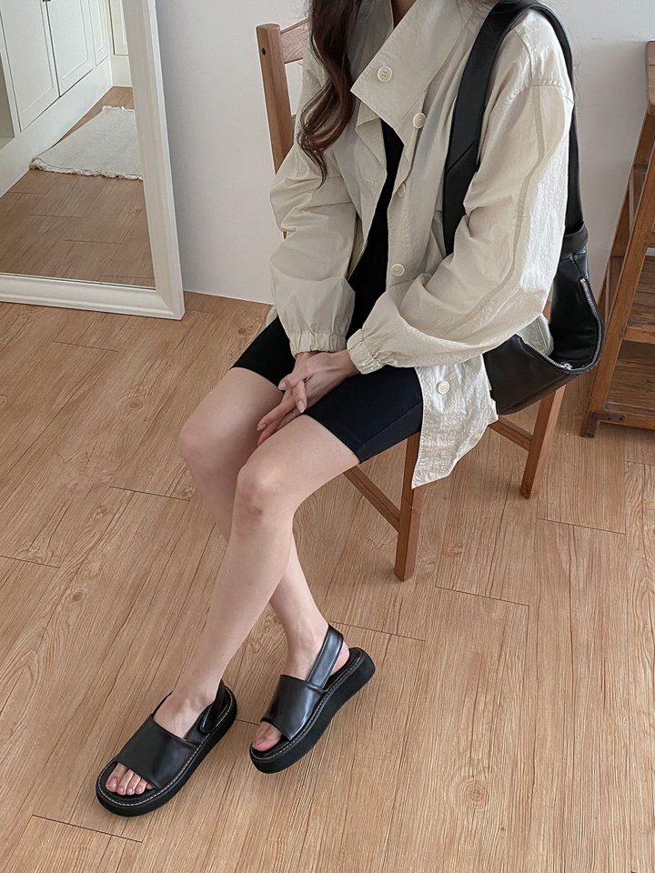 Vade - Korean Women Fashion - #momslook - Basic Slingback Velcro Strap Sandals - 9