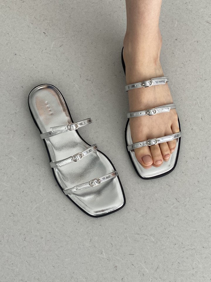 Vade - Korean Women Fashion - #momslook - Strap Buckle Point Sandals - 5