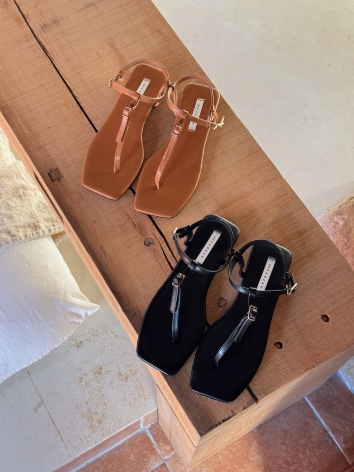 Vade - Korean Women Fashion - #momslook - Strap Point Flip-Flop Sandals - 2
