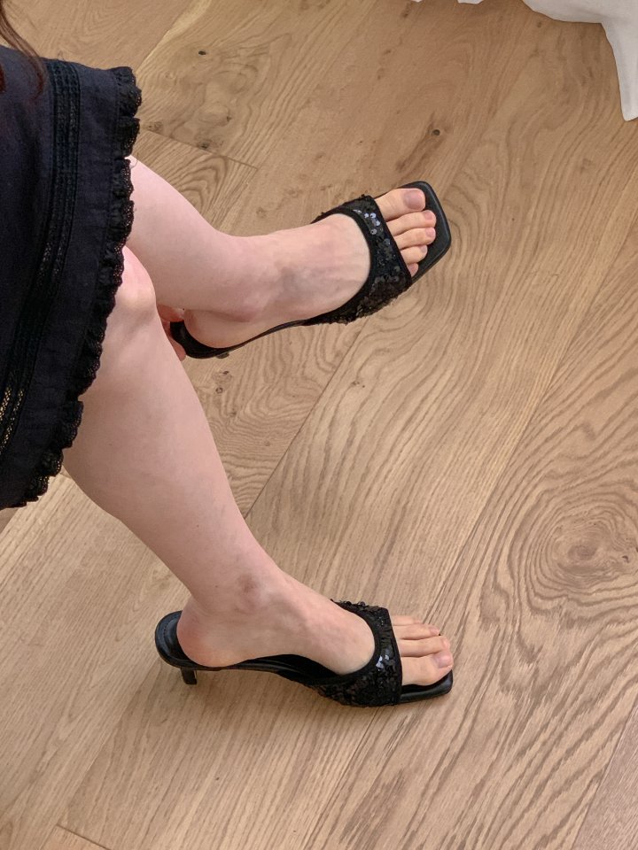 Vade - Korean Women Fashion - #momslook - Glitter Mule Sandals - 6
