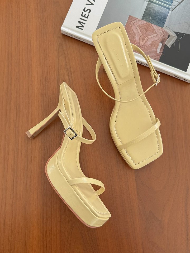 Vade - Korean Women Fashion - #momslook - Basic Square Platform Kabushi Kill Heels - 2