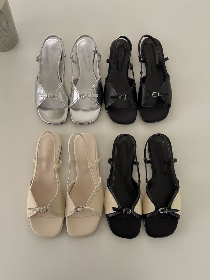 Vade - Korean Women Fashion - #momslook - Slingback Sandals Low Heel - 2