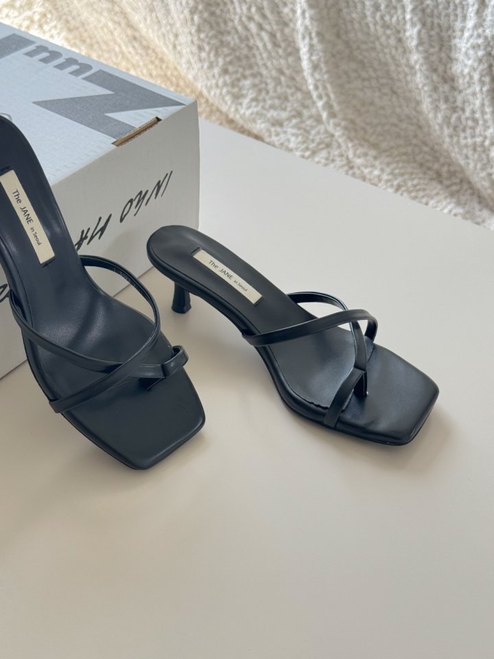 Vade - Korean Women Fashion - #momslook - Square Open Mule Sandals Heel - 7