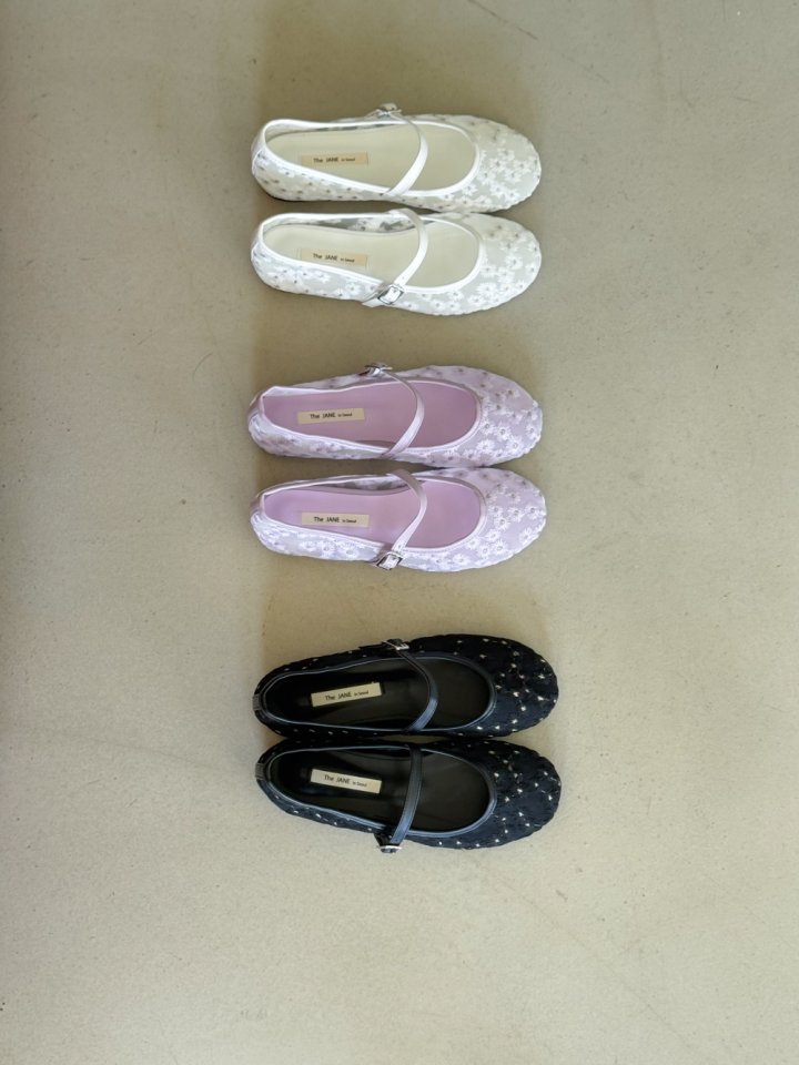 Vade - Korean Women Fashion - #momslook - Peace Flower Mesh Pattern Flat - 8
