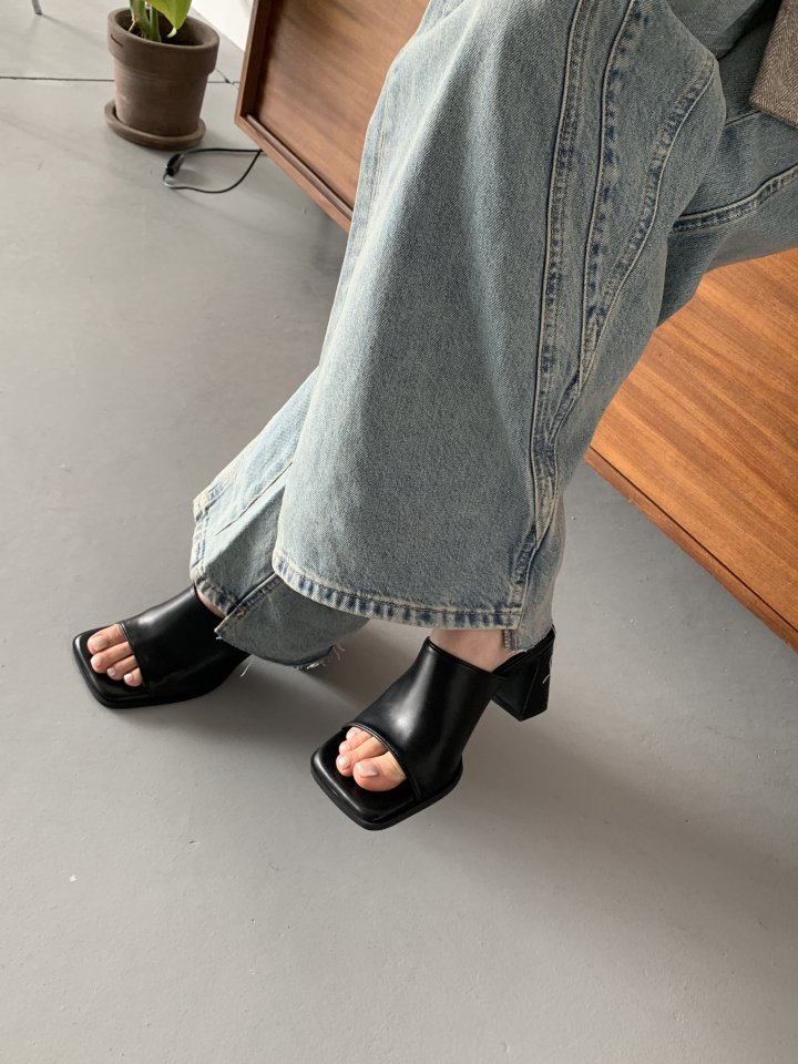 Vade - Korean Women Fashion - #womensfashion - Square Open-Toe Sandals Heel - 4