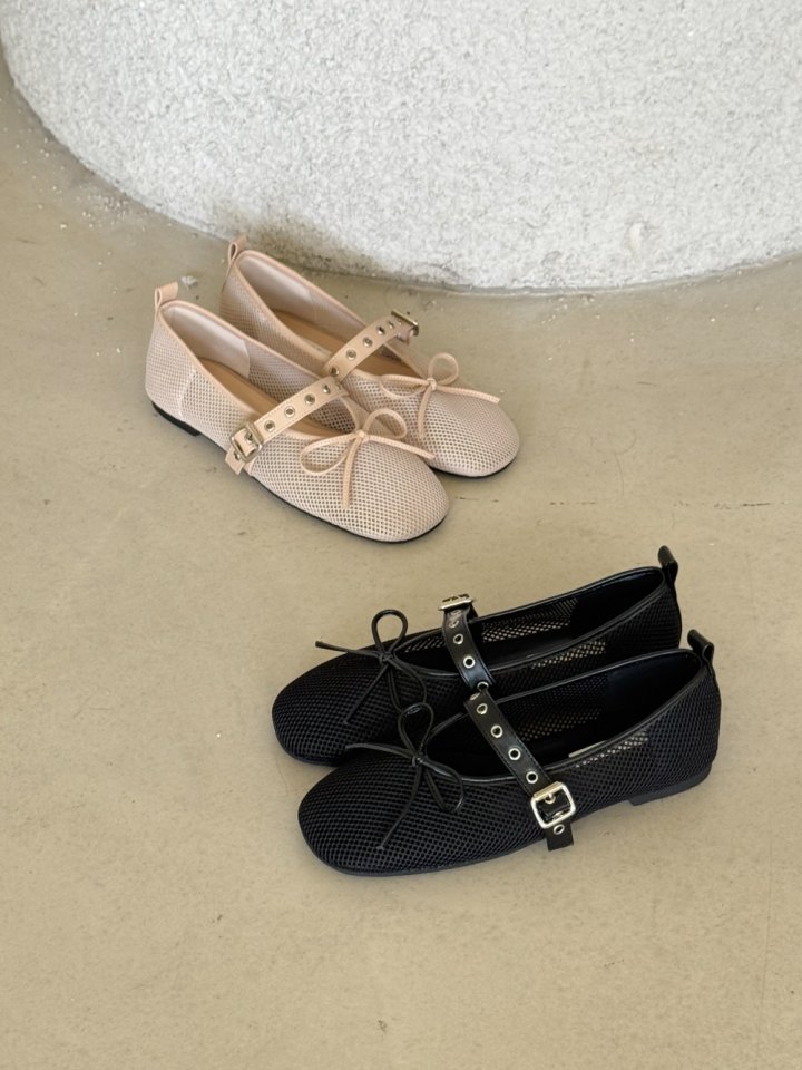 Vade - Korean Women Fashion - #momslook - Mesh Strap Ribbon Flat - 3