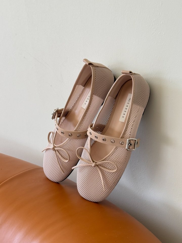 Vade - Korean Women Fashion - #momslook - Mesh Strap Ribbon Flat - 5