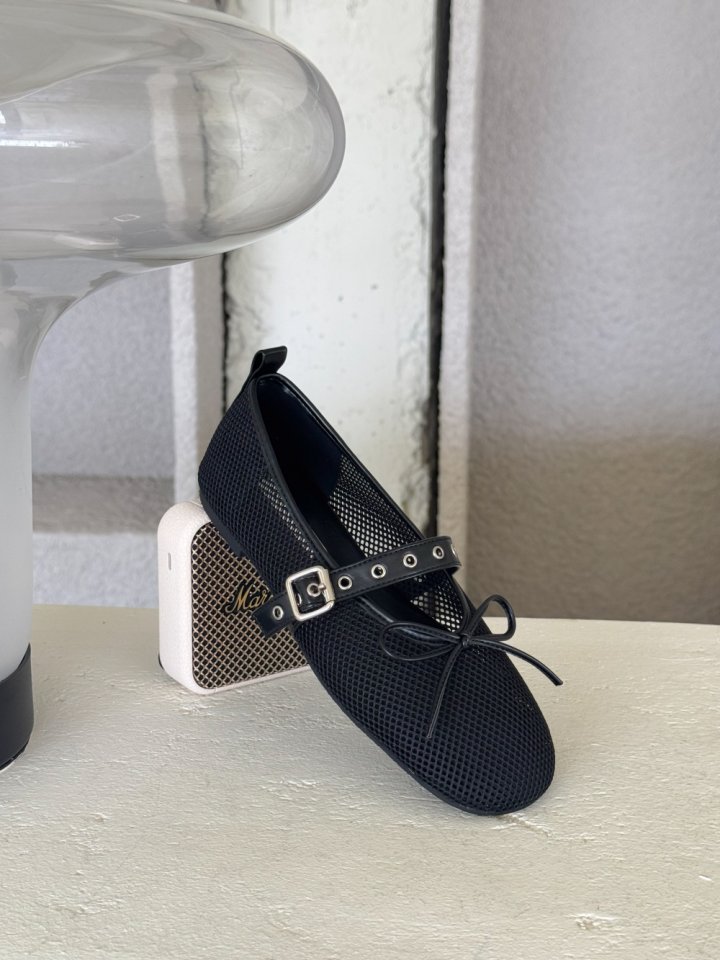 Vade - Korean Women Fashion - #momslook - Mesh Strap Ribbon Flat - 8