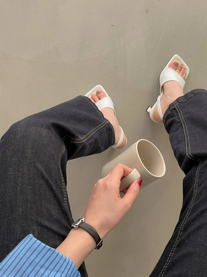 Vade - Korean Women Fashion - #momslook - Square Slingback Sandals Heel - 12