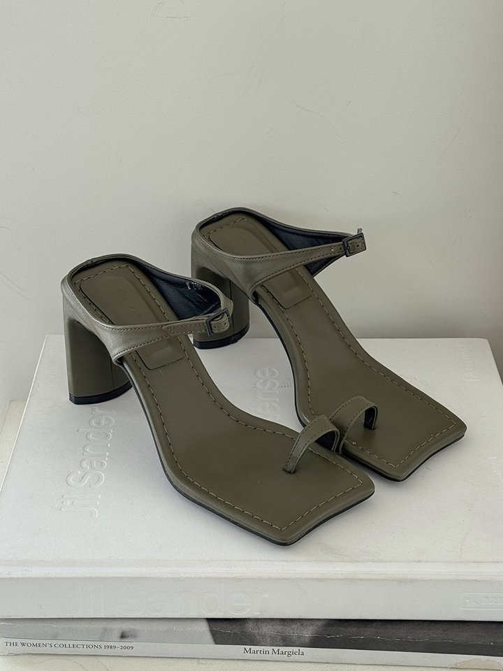 Vade - Korean Women Fashion - #womensfashion - Basic Half Square Toe Point Sandals - 4