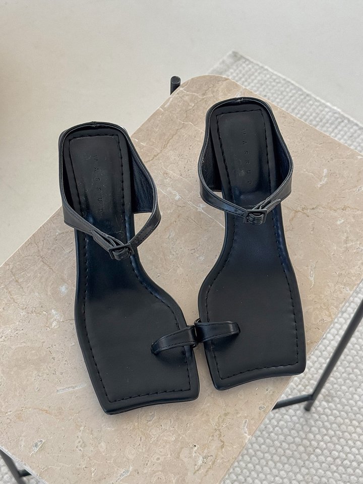 Vade - Korean Women Fashion - #momslook - Basic Half Square Toe Point Sandals - 6