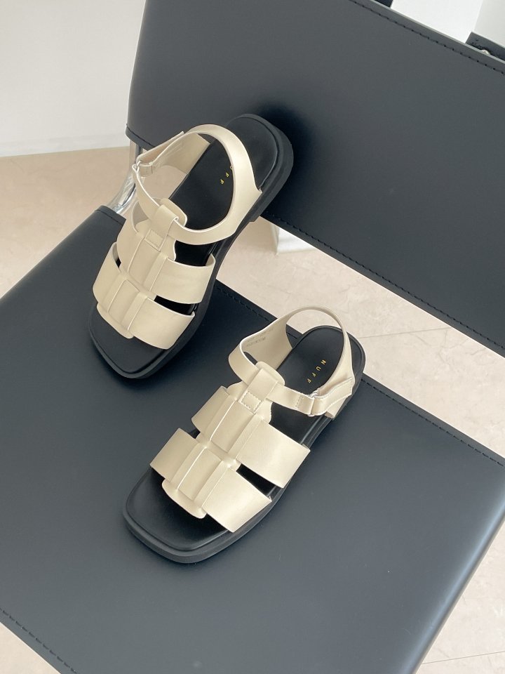 Vade - Korean Women Fashion - #momslook - Square Open-Toe Sandals - 8