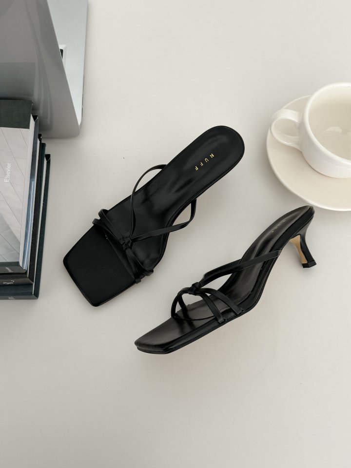 Vade - Korean Women Fashion - #momslook - Twisted Square Sandals Heel - 10