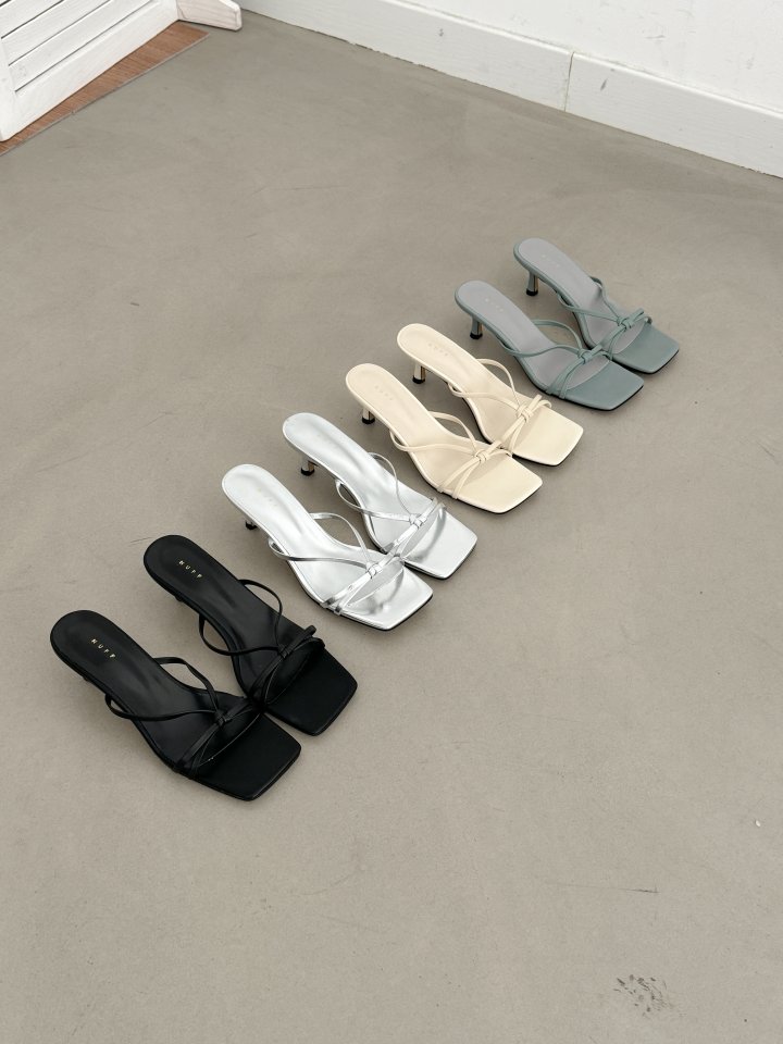 Vade - Korean Women Fashion - #momslook - Twisted Square Sandals Heel - 2