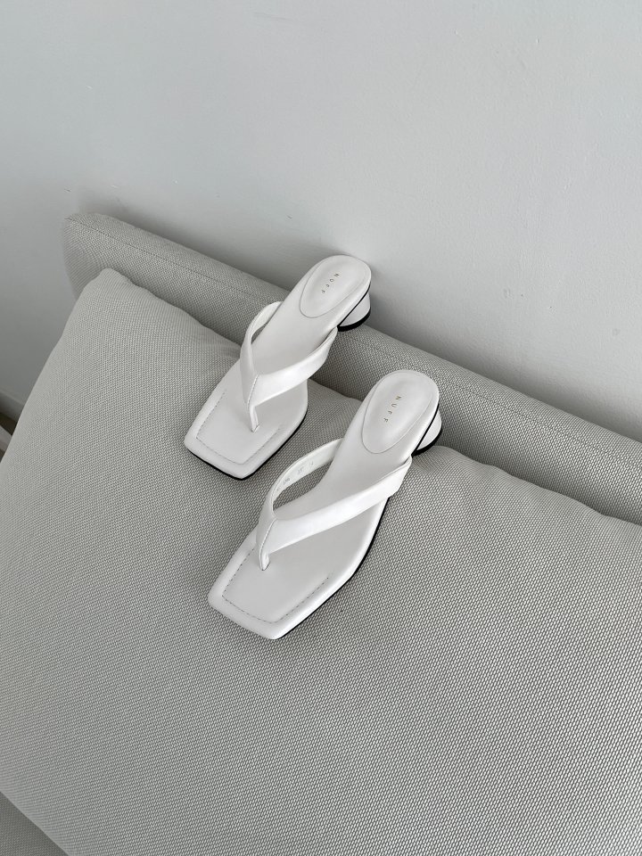 Vade - Korean Women Fashion - #momslook - Round Heel Square Flip-Flop Sandals Heel - 10
