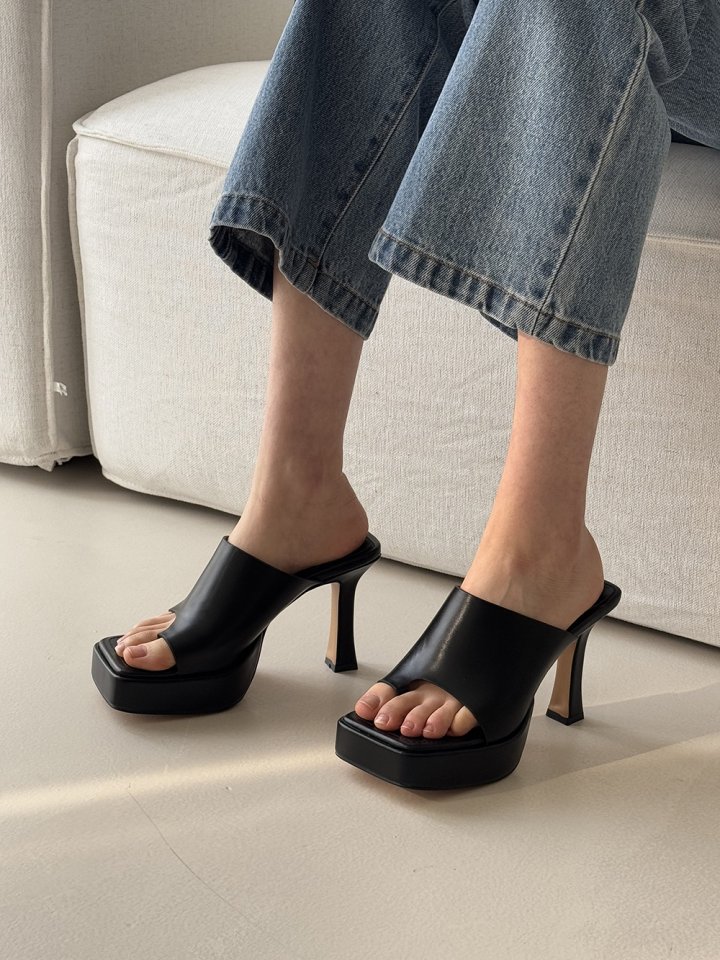 Vade - Korean Women Fashion - #momslook - Basic Half Square Toe Point Sandals - 11