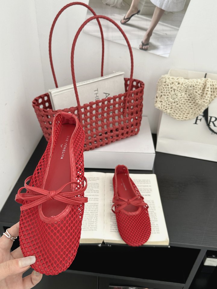 Vade - Korean Women Fashion - #momslook - Mesh Ribbon Mesh Flat - 3