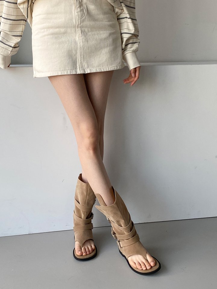 Vade - Korean Women Fashion - #momslook - Unique Fit Ankle Open-toe Boots Slim Line Sandals - 6