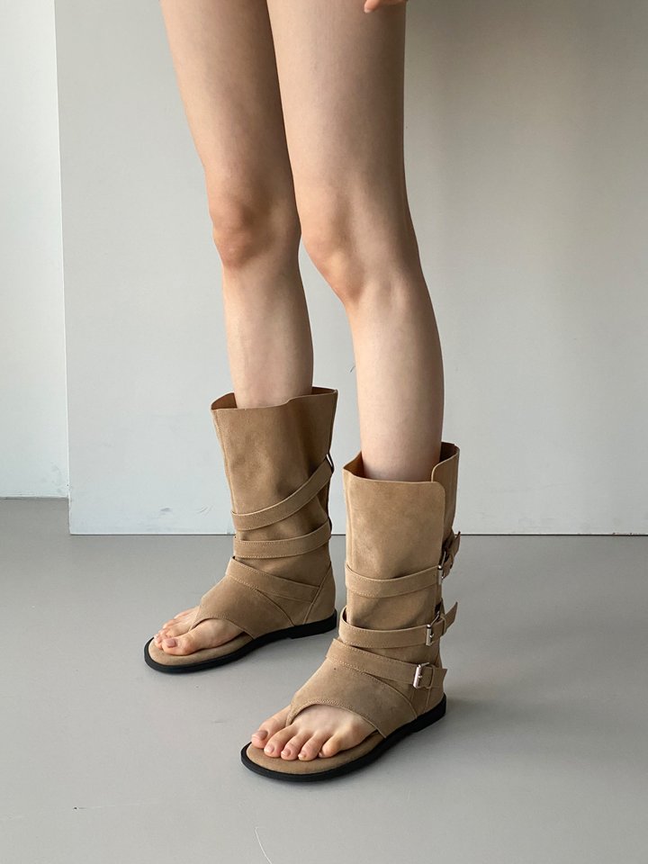 Vade - Korean Women Fashion - #momslook - Unique Fit Ankle Open-toe Boots Slim Line Sandals - 7